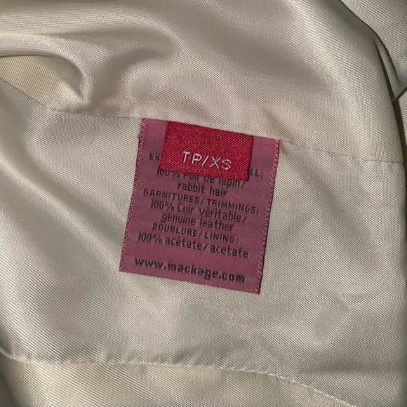 SOLD❣️MACKAGE JACKET Leather & Fur Ivory White - Picture 12 of 14